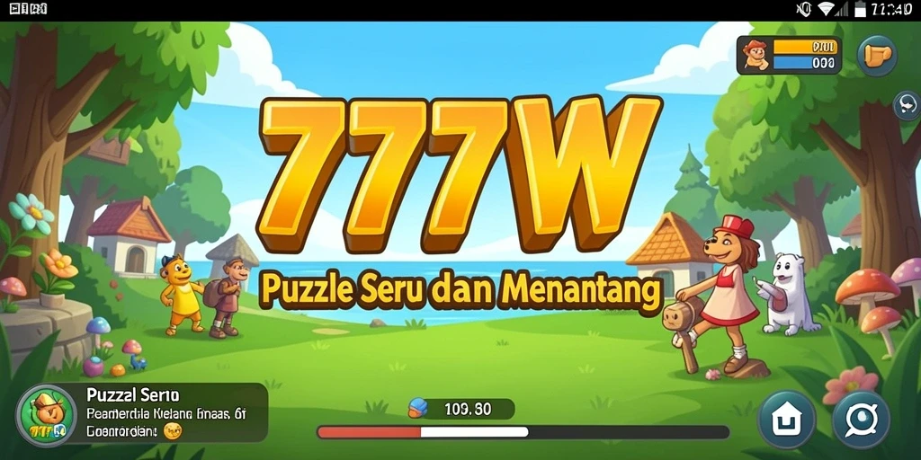 Tampilan gameplay seru dari 7777W dengan berbagai teka-teki.
