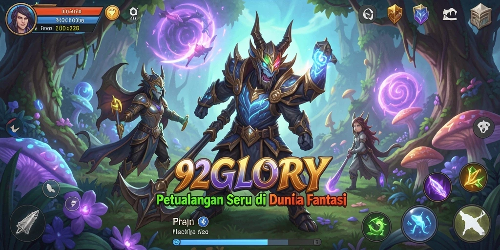Tampilan gameplay seru di dunia fantasi 92GLORY.