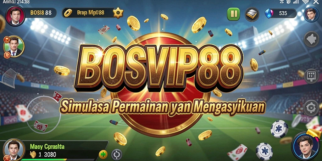 Screenshot utama BOSVIP88 menampilkan gameplay simulasi yang seru.