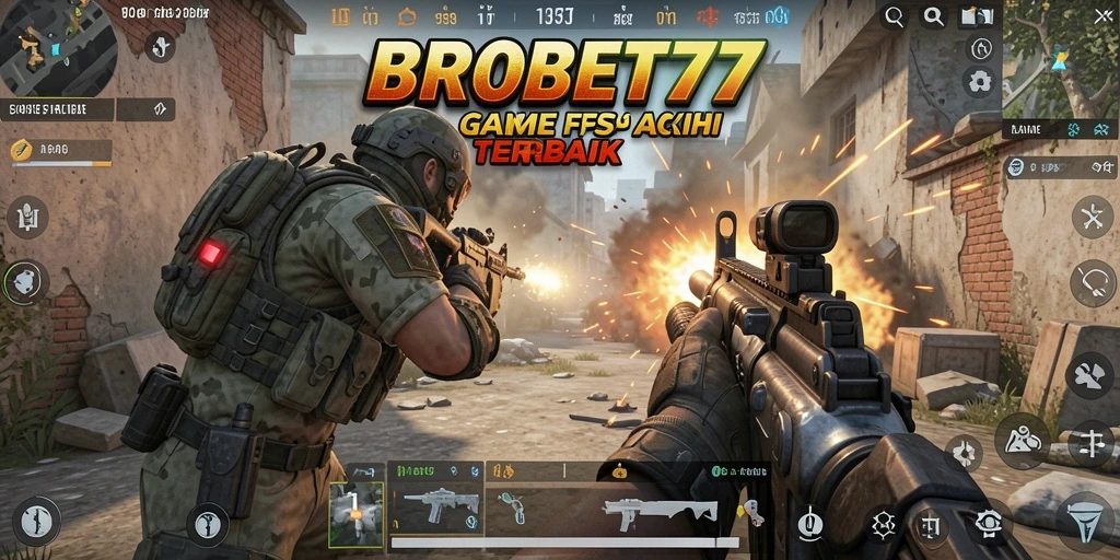 Screenshot gameplay dari BROBET77 menunjukkan aksi tembak-menembak seru.