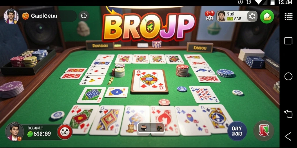 Screenshot menunjukkan gameplay menarik dari BROJP yang melibatkan pemain Gaple.