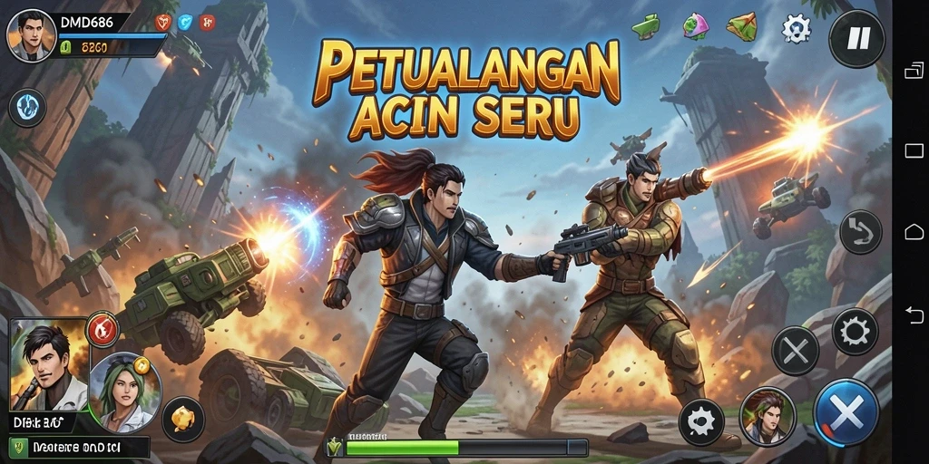 Tampilan menegangkan dari aksi di DMD686 dengan gameplay yang cepat.