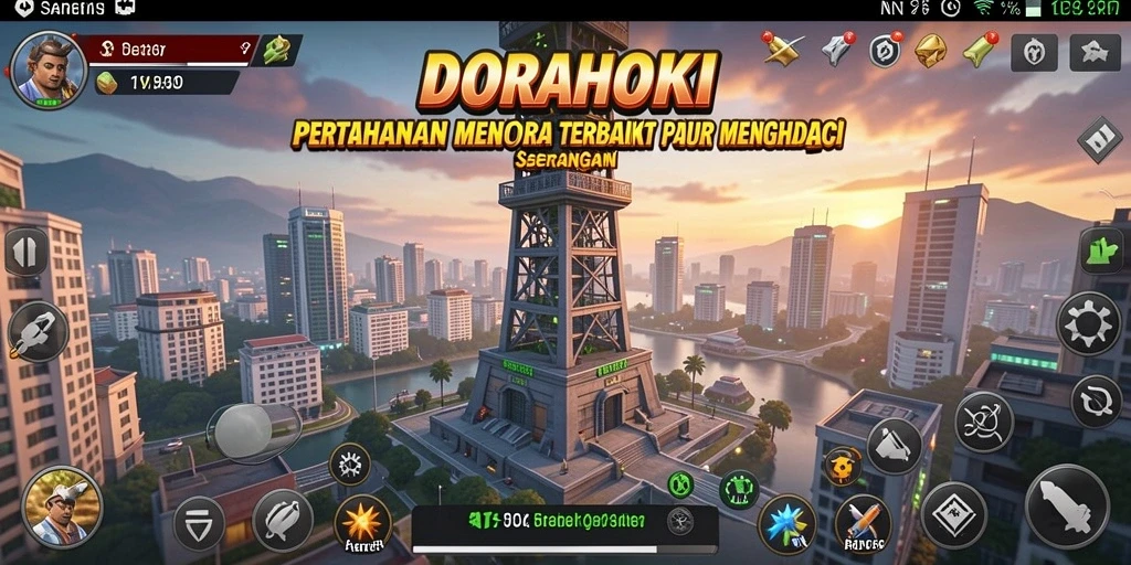 Tangkapan layar utama DORAHOKI menampilkan strategi bertahan yang mendebarkan.