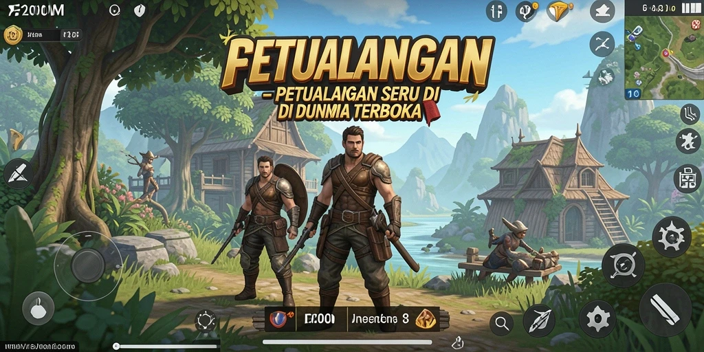 Tangkapan layar dari gameplay F200M yang menampilkan dunia terbuka yang luas.