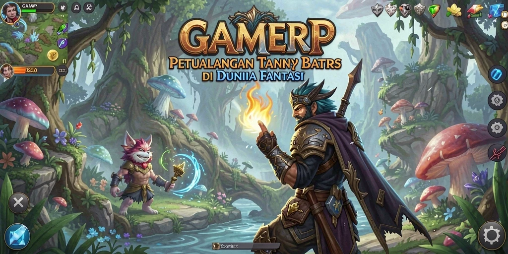 Screenshot utama GAMERP menampilkan petualangan seru dan fantastis.