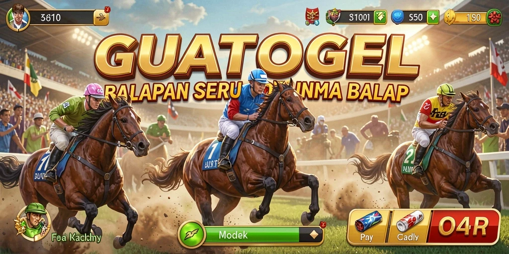 Tampilan seru dari gameplay balapan GUATOGEL yang mendebarkan.
