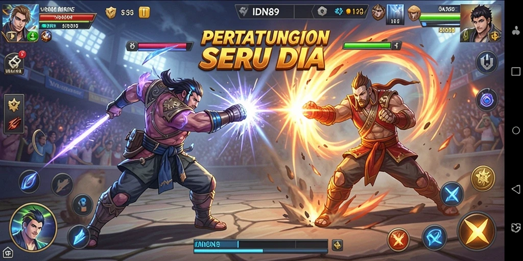 Tampilan gameplay IDN89 yang menegangkan dalam pertarungan Fighting.