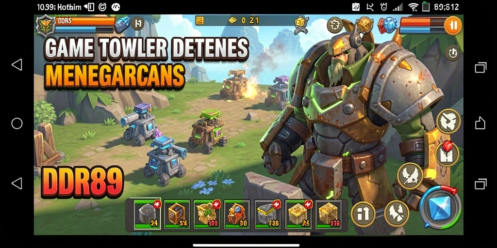 Screenshot gameplay menegangkan dari game Tower Defense IDR89.