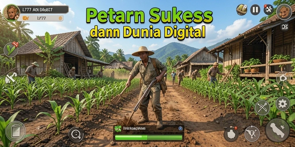 Tangkapan layar <strong>L777</strong> menunjukkan keseruan bertani dan merawat hewan ternak.