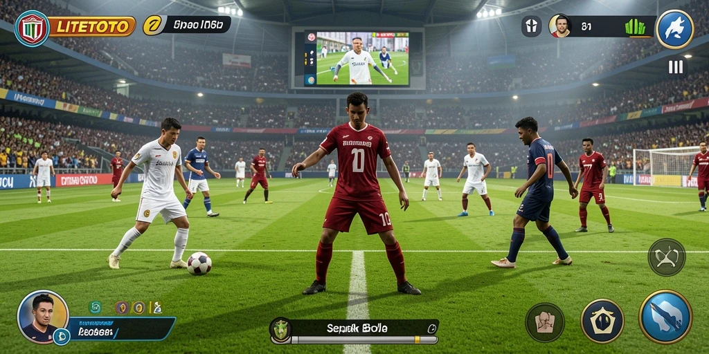 Tangkapan layar LITETOTO menampilkan momen seru dalam permainan sepak bola.