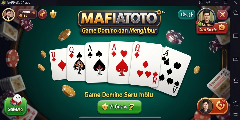 Screenshot gameplay MAFIATOTO menampilkan aksi seru permainan domino.