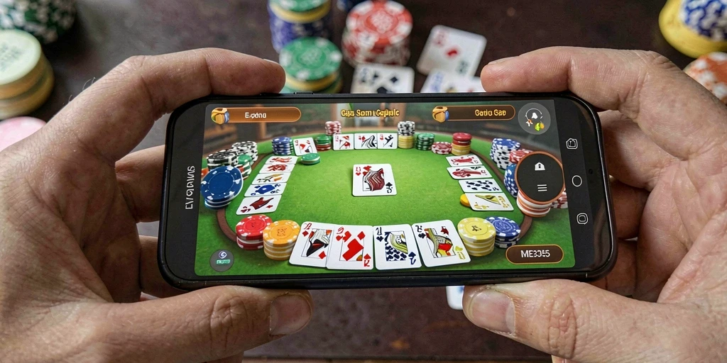 Tampilan gameplay ME355 yang seru dan menarik dalam permainan Gaple.