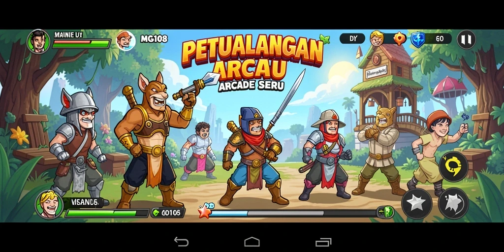Tangkapan layar dari gameplay seru MG108 di level menantang.