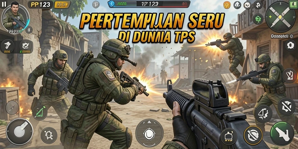 Screenshot gameplay PP123 menampilkan aksi pertempuran seru.