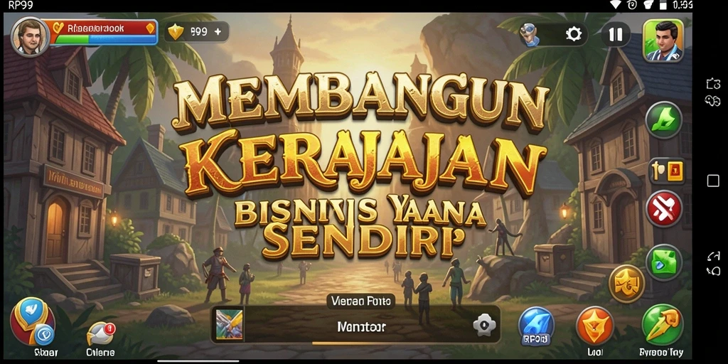Screenshot utama RP99 menampilkan gameplay manajemen bisnis yang menarik.
