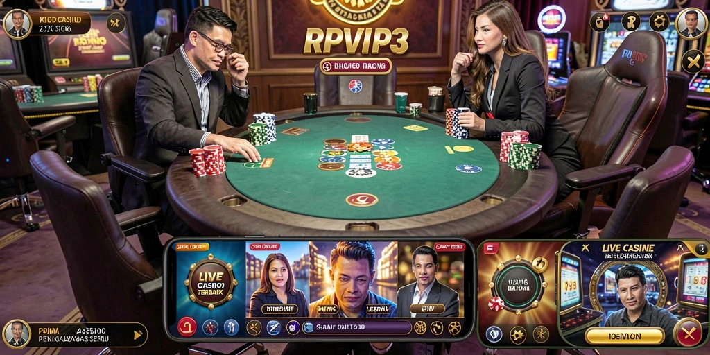 Tampilan menarik dari permainan Live Casino di RPVIP3.