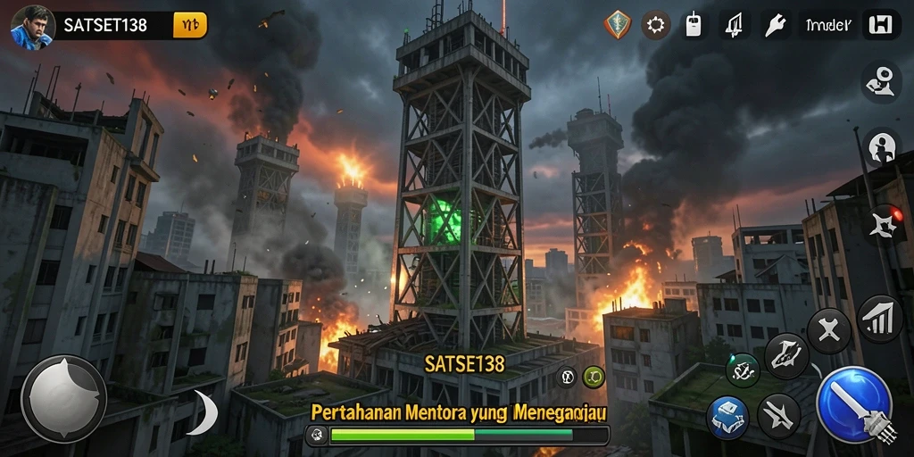 Screenshot SATSET138 menampilkan aksi menegangkan dari gameplay Tower Defense yang mendebarkan.