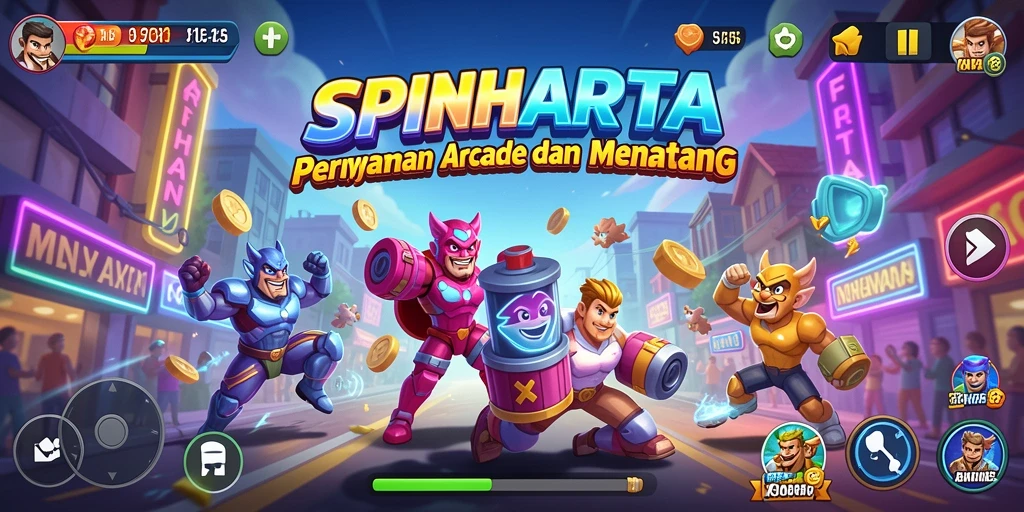 Gameplay SPINHARTA yang penuh warna dan tantangan seru.