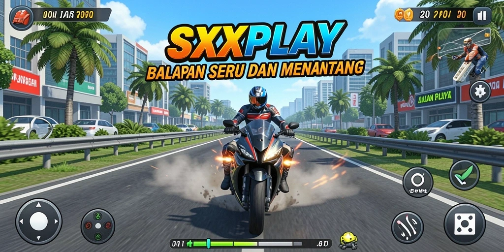 Tampilan gameplay SXXPLAY yang mendebarkan saat beradu kecepatan.