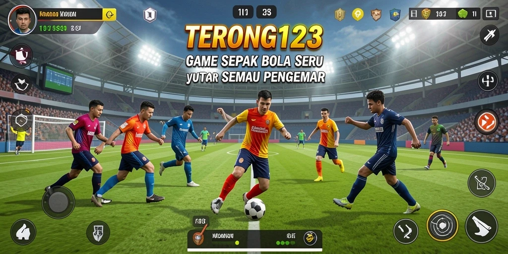 Tampilan gameplay mendebarkan dari pertandingan sepak bola di TERONG123.