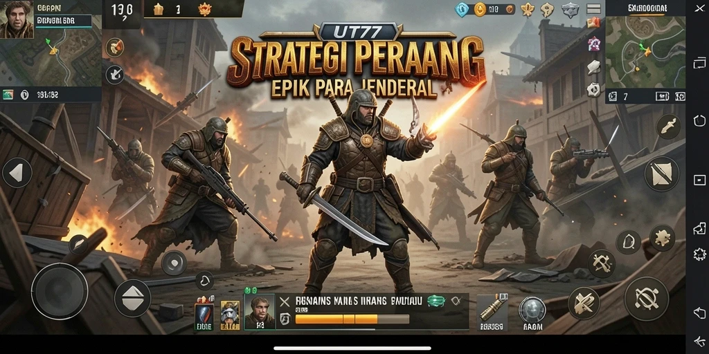 Tangkapan layar UT77 menunjukkan pertempuran strategi yang intens.