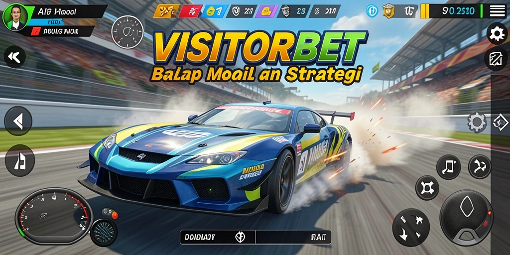 Tangkapan layar gameplay Racing VISITORBET yang menegangkan.
